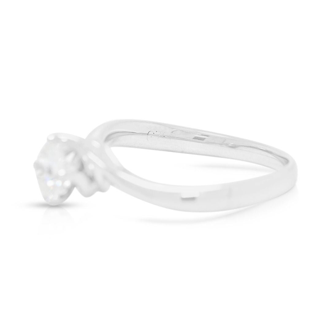 Radiant 0.50ct Natural Diamond Love & Co. Solitaire Ring in 18K White Gold (New-Unworn) - IGI Certified