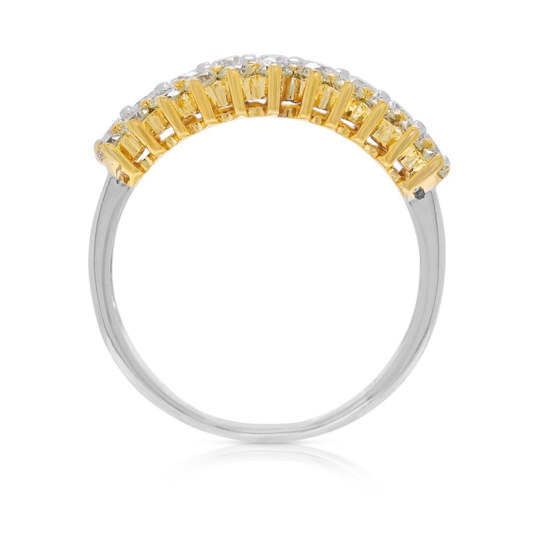 Radiant 0.71ct Diamond Ring in 18K Two-Toned Gold