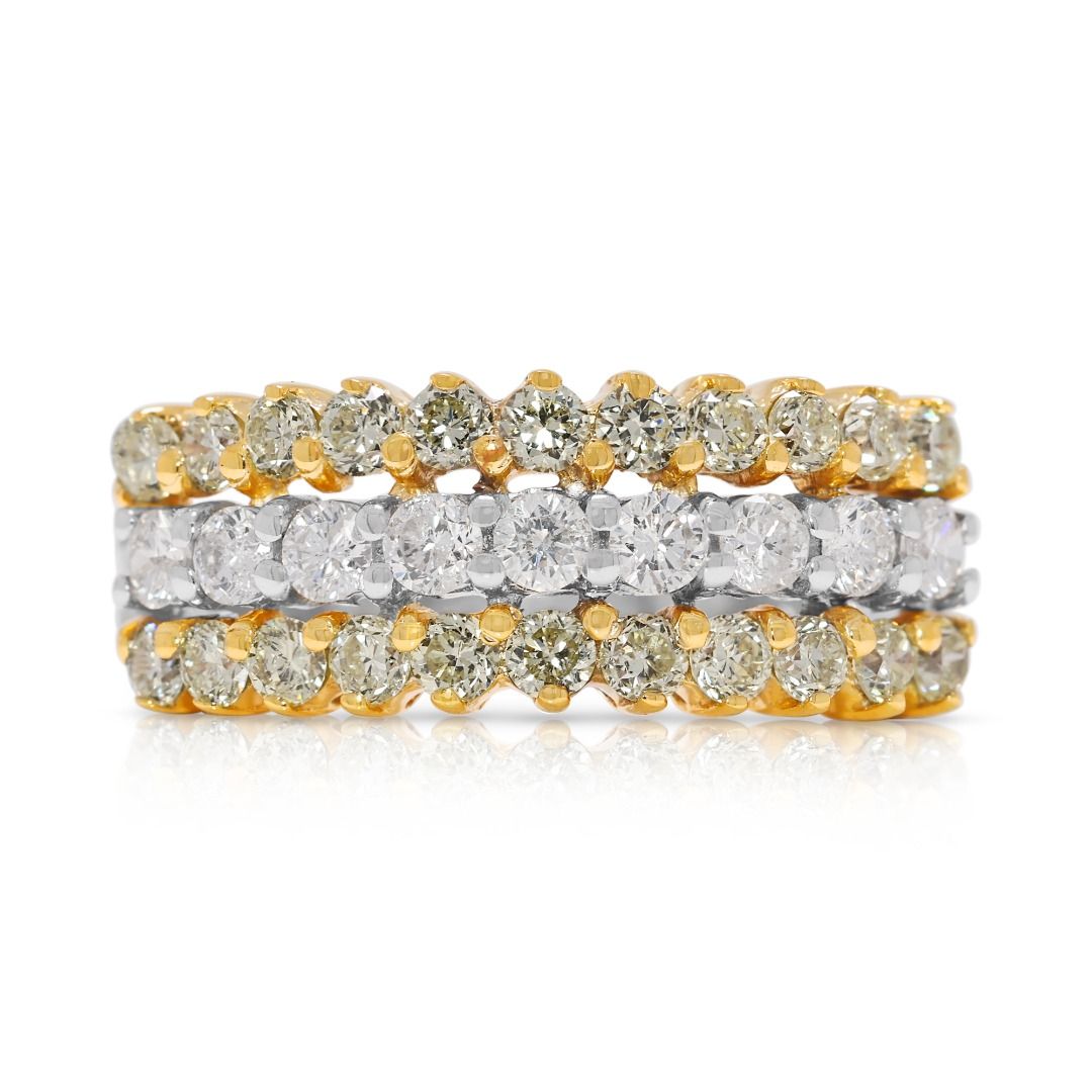 Radiant 0.71ct Diamond Ring in 18K Two-Toned Gold