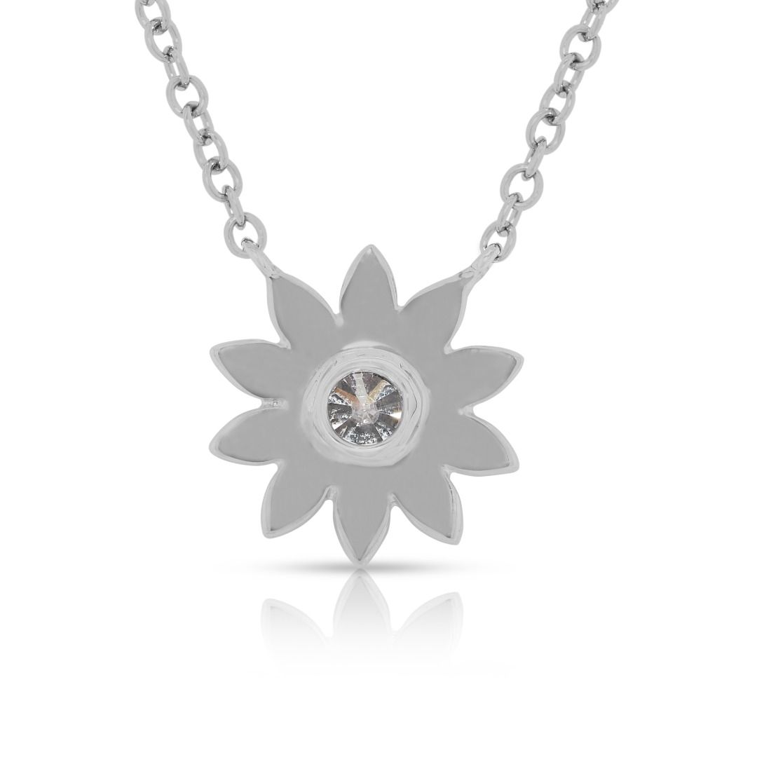 Radiant 0.75ct GIA-Certified Diamond Flower Necklace in 18K White Gold - GIA Certificate