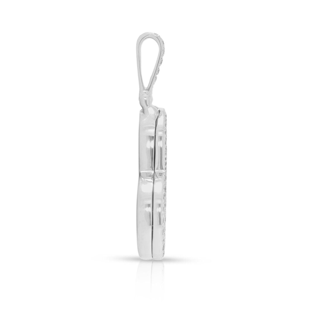 Radiant 0.83ct Natural Diamond Heart Pendant in 18K White Gold