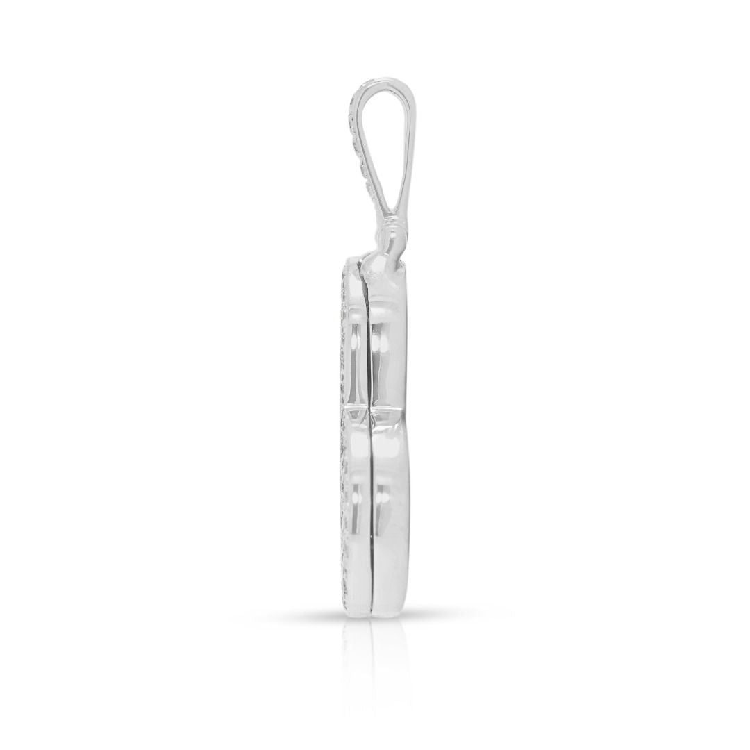 Radiant 0.83ct Natural Diamond Heart Pendant in 18K White Gold