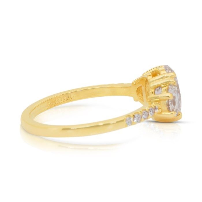 Radiant 1.76ct Diamonds 3-Stone Ring in 18k Yellow Gold - IGI Certified