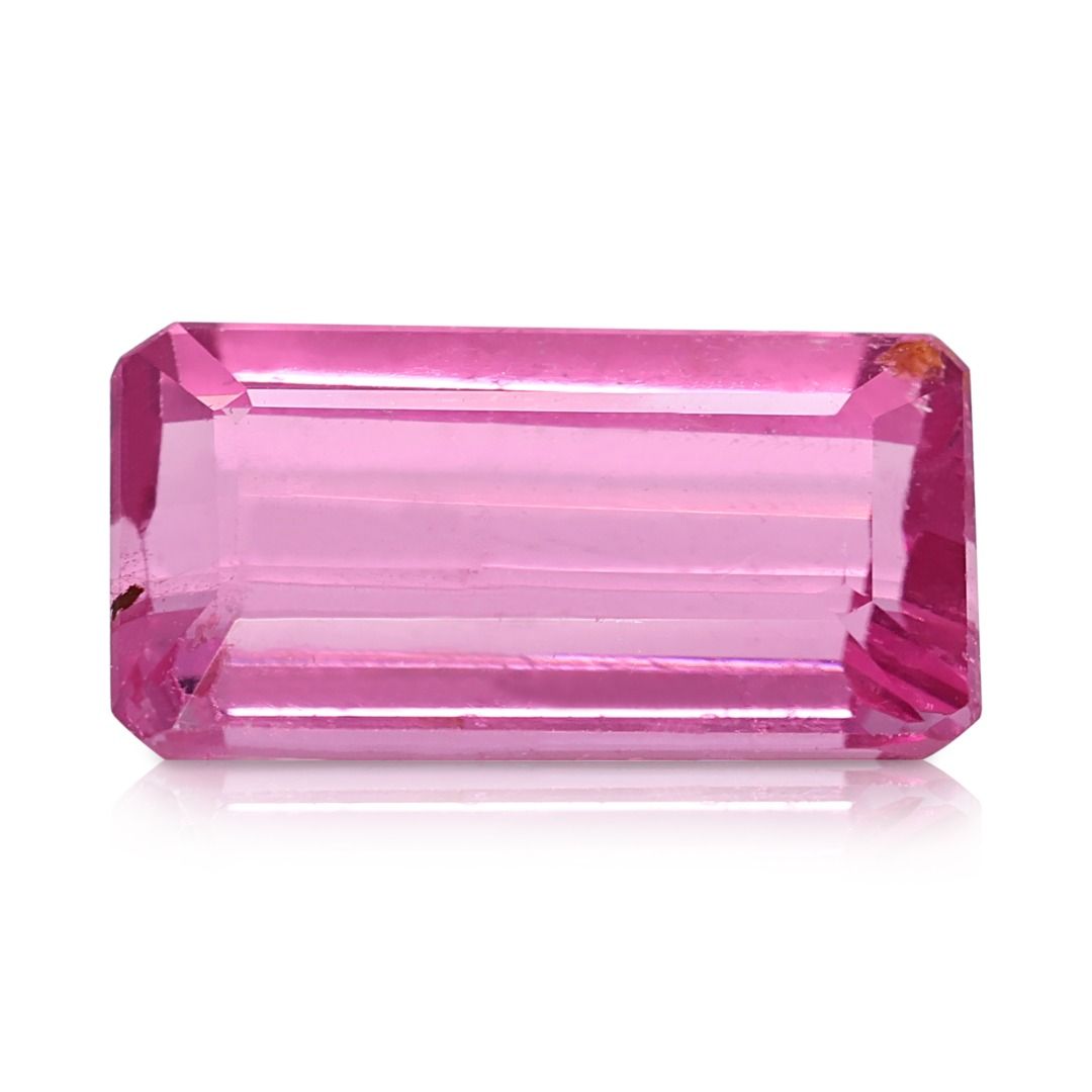 Radiant 2.49ct Pink Natural Tourmaline Emerald-Cut Loose Gemstone