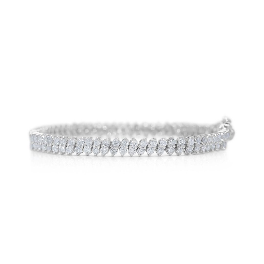 Radiant 3.45ct Diamond Tennis Bracelet in 18K White Gold