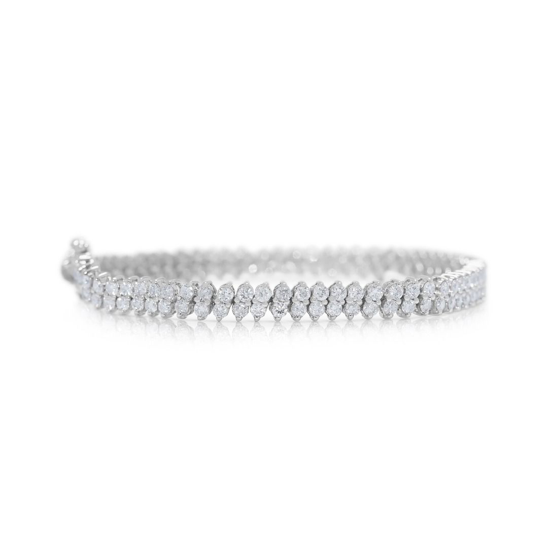 Radiant 3.45ct Diamond Tennis Bracelet in 18K White Gold