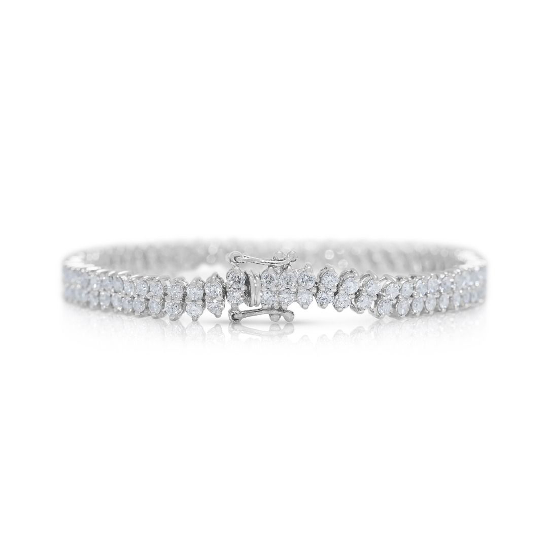 Radiant 3.45ct Diamond Tennis Bracelet in 18K White Gold