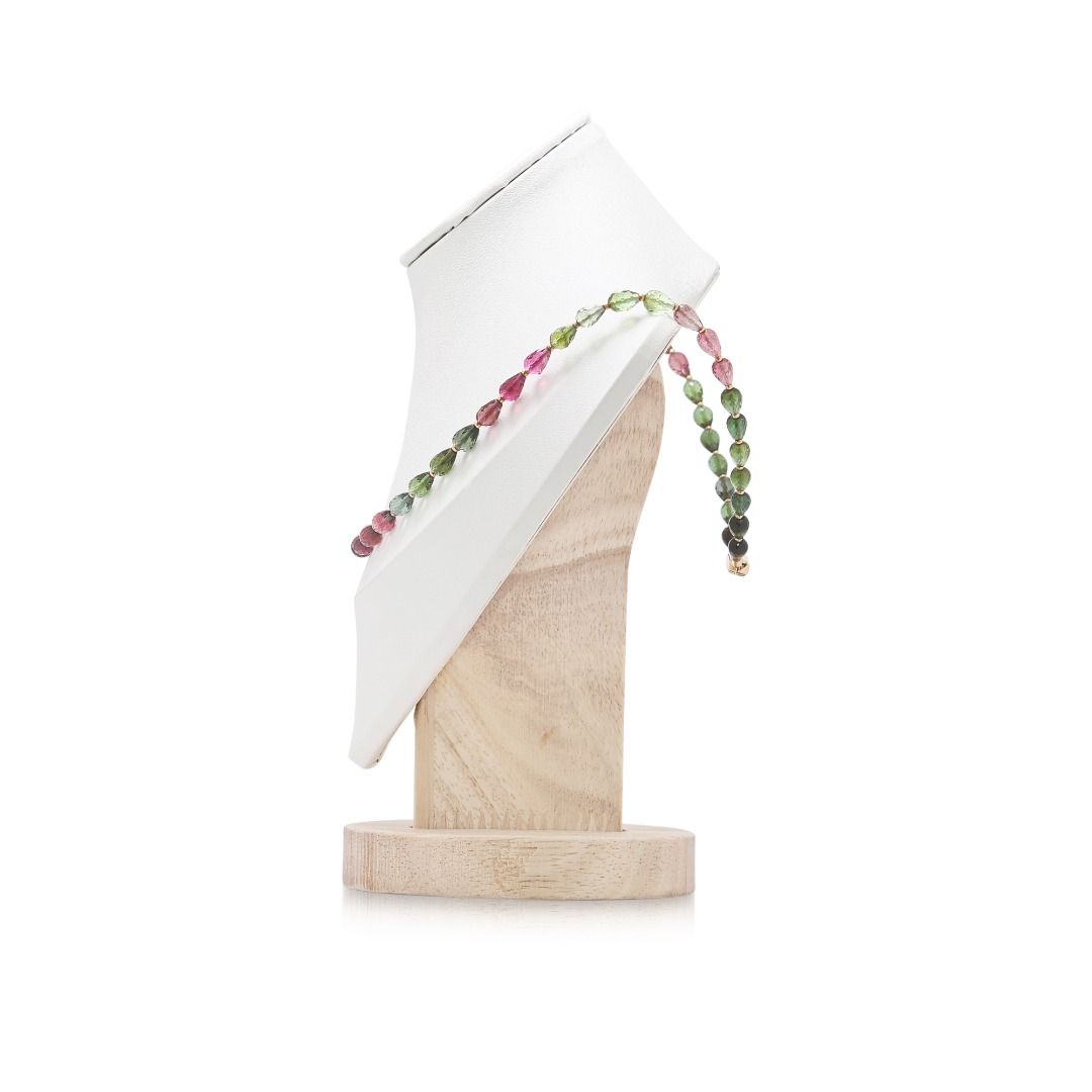 Radiant 80ct Mixed Tourmaline Briolette Necklace in 18k Yellow Gold (New-Unworn)