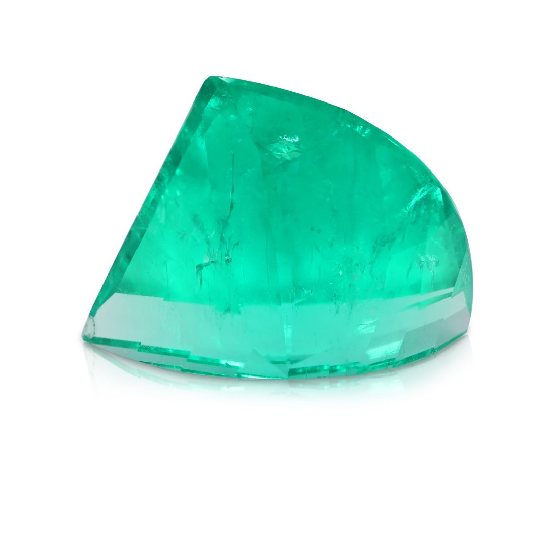 Rare 15.26ct Triangular-Cut Natural Emerald Stone