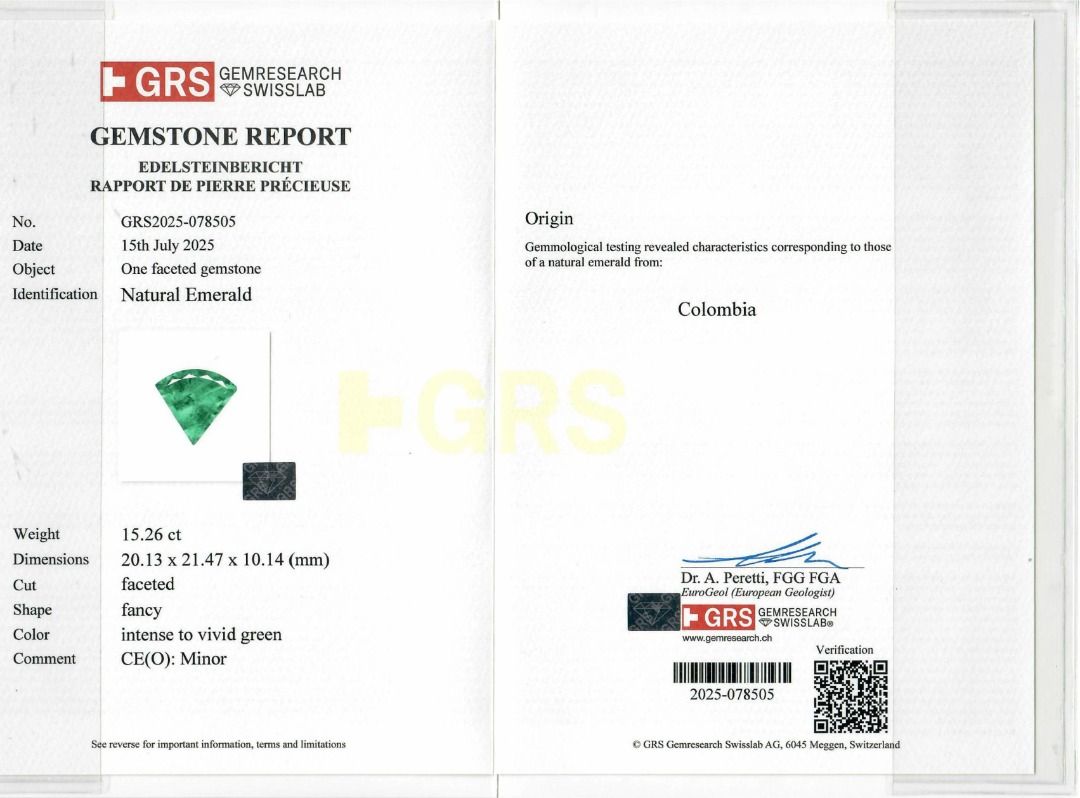 Rare 15.26ct Triangular-Cut Natural Emerald Stone