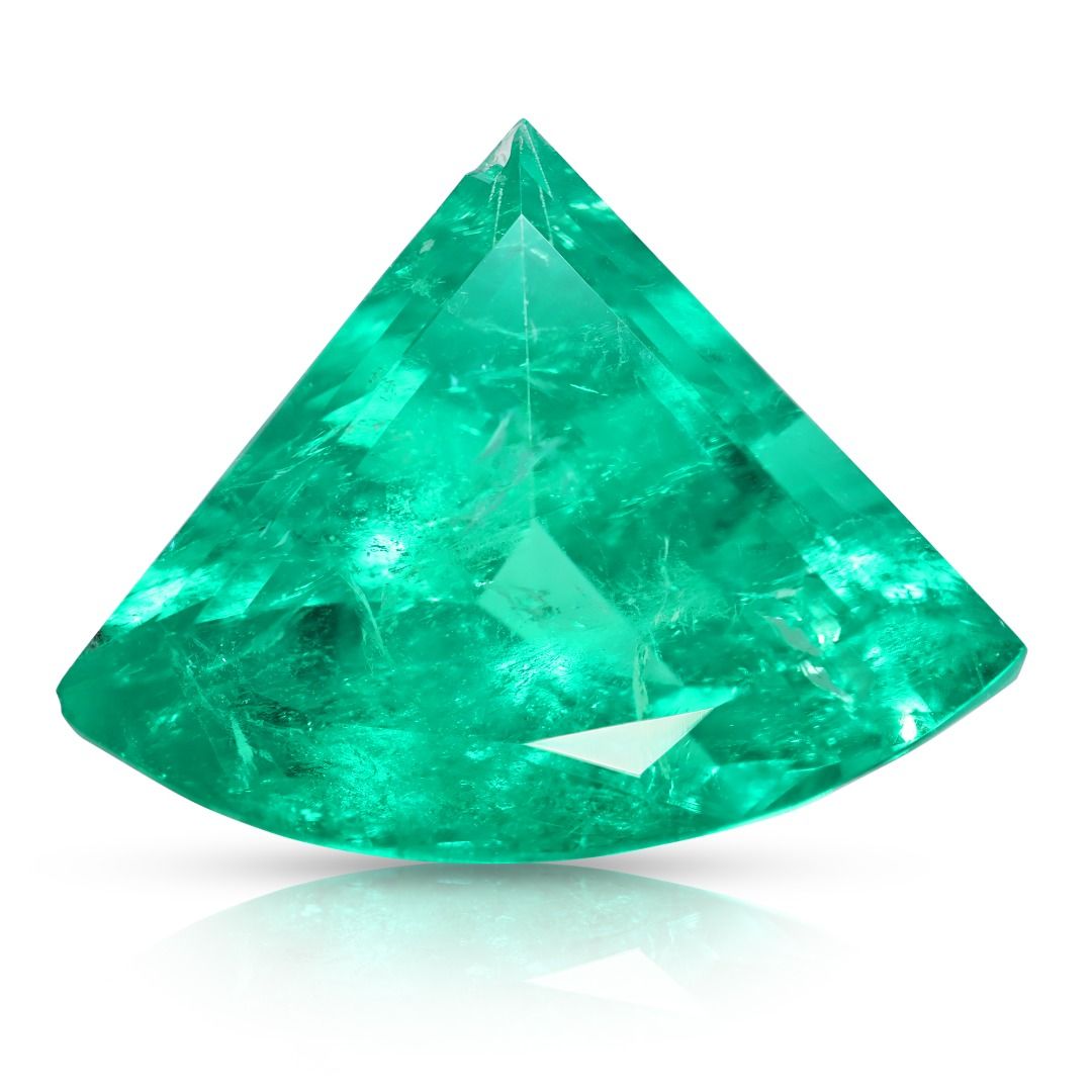 Rare 15.26ct Triangular-Cut Natural Emerald Stone
