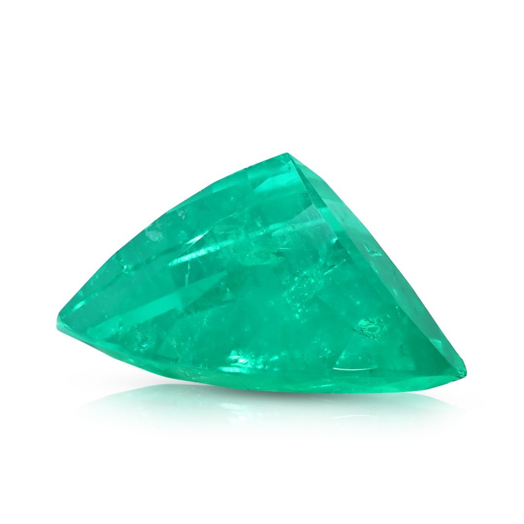Rare 15.26ct Triangular-Cut Natural Emerald Stone