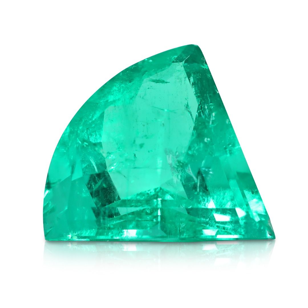 Rare 15.26ct Triangular-Cut Natural Emerald Stone