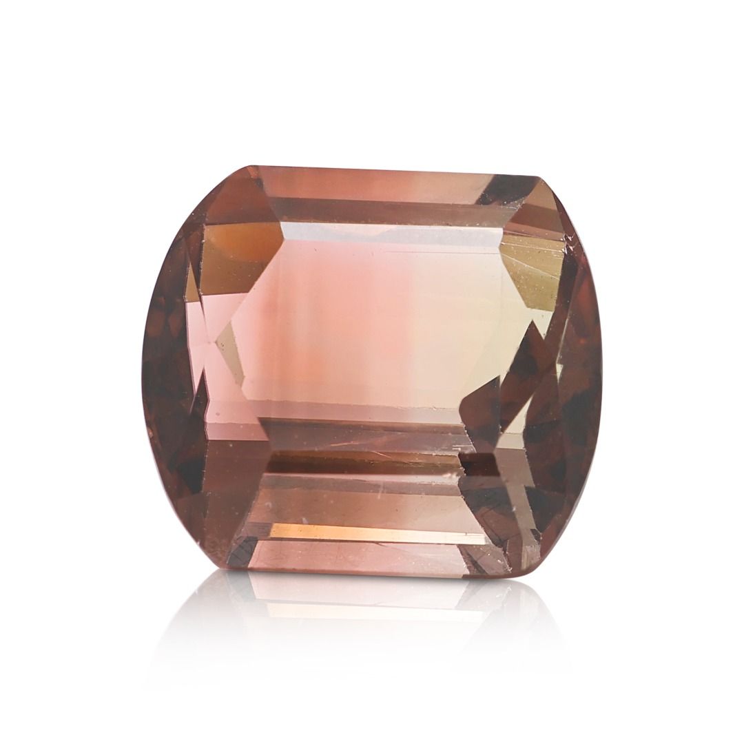Rare 9.25ct Bi-Color Cushion Cut Natural Tourmaline Loose Gemstone with NGI Certificate