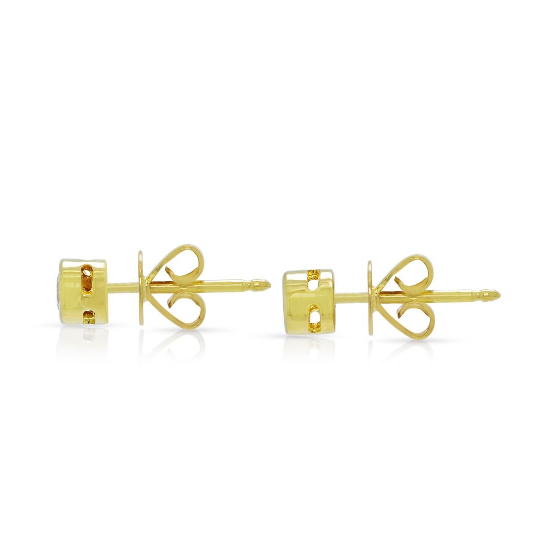 Refined 0.10ct Diamond Bezel Studs in 18K Yellow Gold