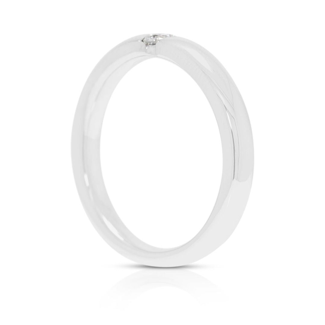 Refined 0.15ct Natural Diamond Round Brilliant Solitaire Ring in Platinum