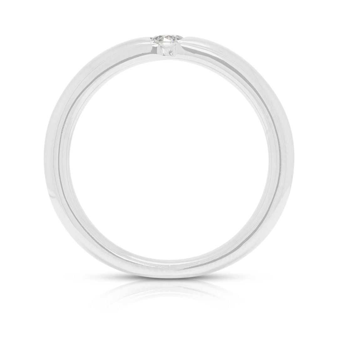 Refined 0.15ct Natural Diamond Round Brilliant Solitaire Ring in Platinum