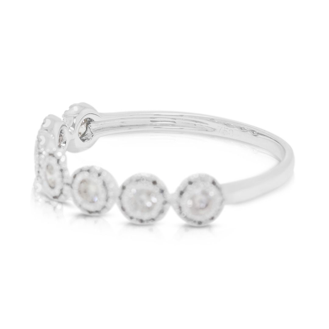 Refined 0.24ct Diamond Cluster Band Ring in 18K White Gold