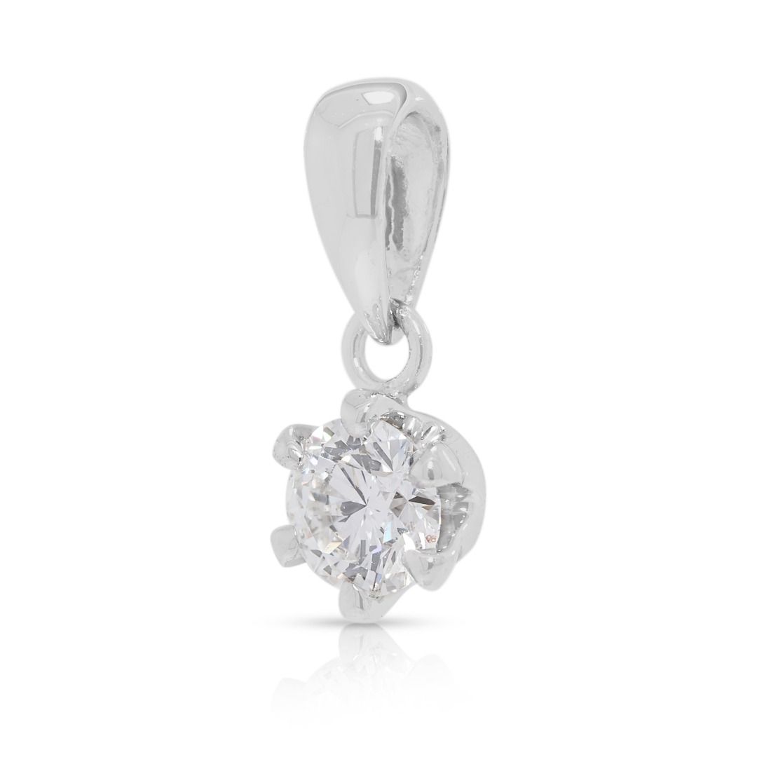 Refined 0.30ct Gold Heart Solitaire Natural Diamond Pendant in Platinum - GIA Certificate