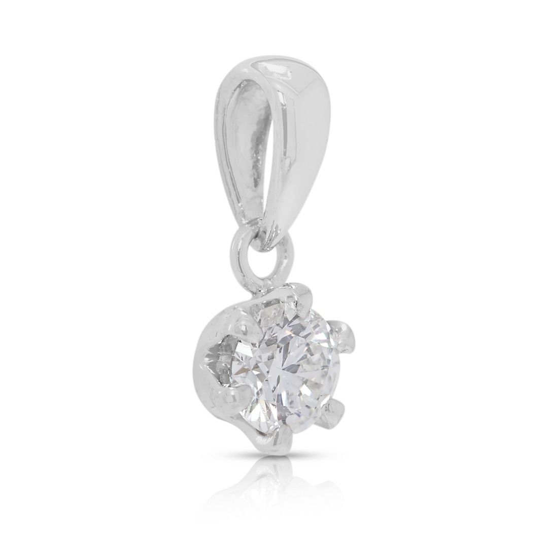 Refined 0.30ct Gold Heart Solitaire Natural Diamond Pendant in Platinum - GIA Certificate
