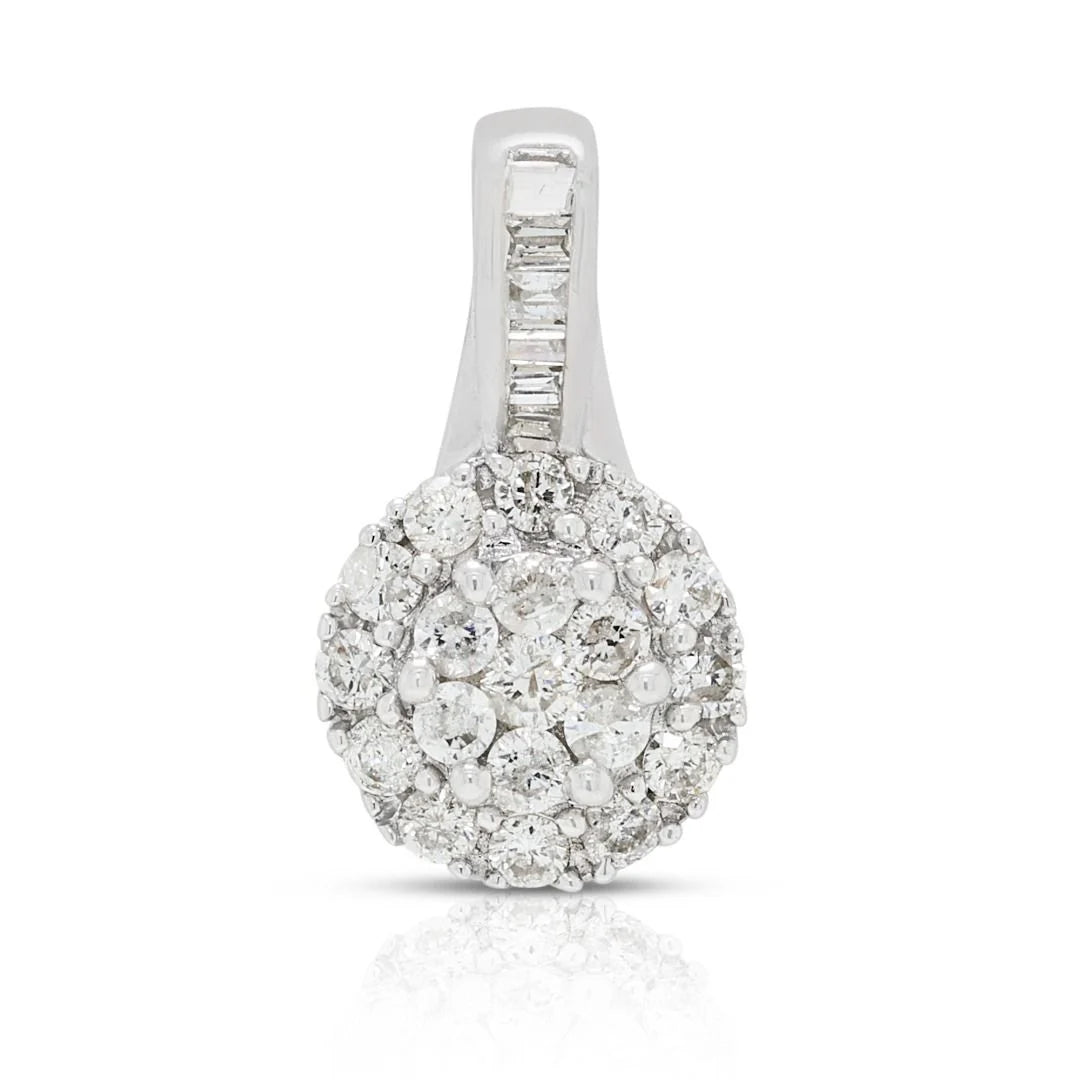 Refined 0.51ct Diamond Cluster Pendant in 18K White Gold