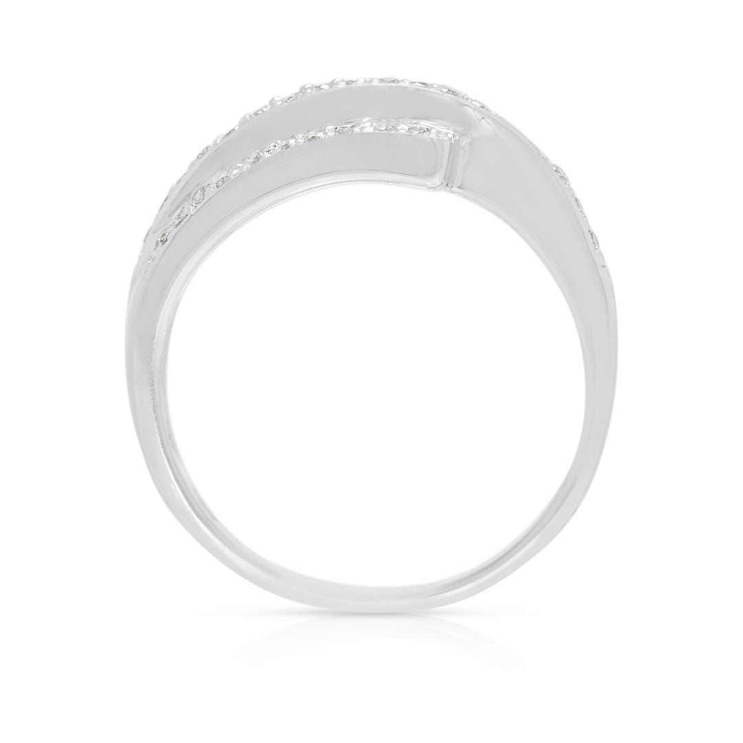Refined 0.54ct Diamond Wrap Ring in 18K White Gold (New-Unworn)