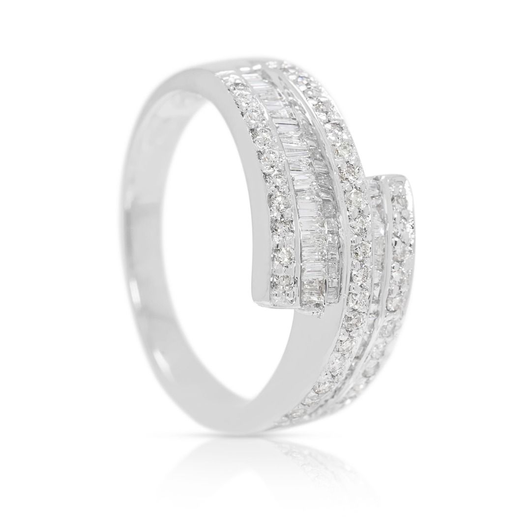 Refined 0.54ct Diamond Wrap Ring in 18K White Gold (New-Unworn)