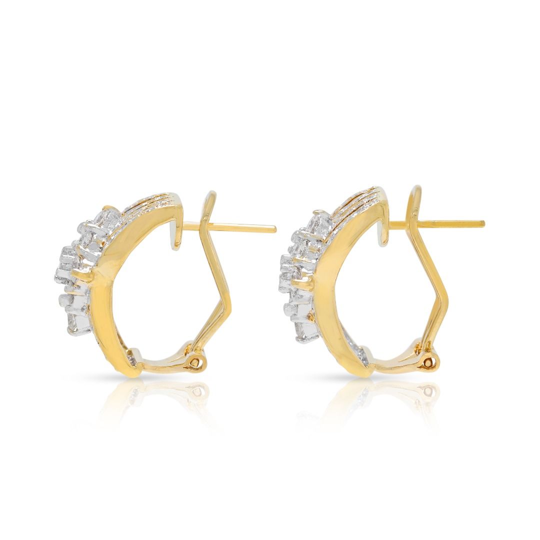 Refined 1.04ct Diamond Earrings in 18K Two-Toned Gold