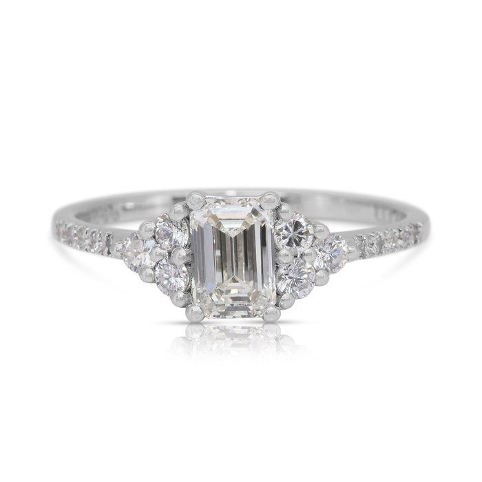 Refined 1.21ct Diamonds Cluster Ring in 18k White Gold - IGI Certified