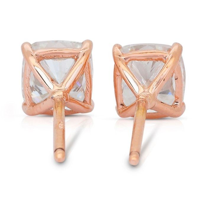 Refined 2.02ct Diamonds Stud Earrings in 18k Rose Gold - IGI Certified