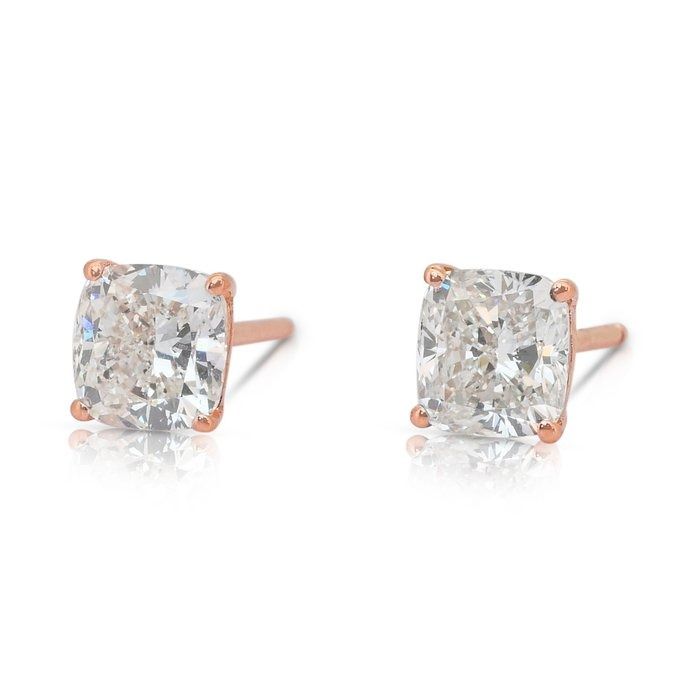 Refined 2.02ct Diamonds Stud Earrings in 18k Rose Gold - IGI Certified