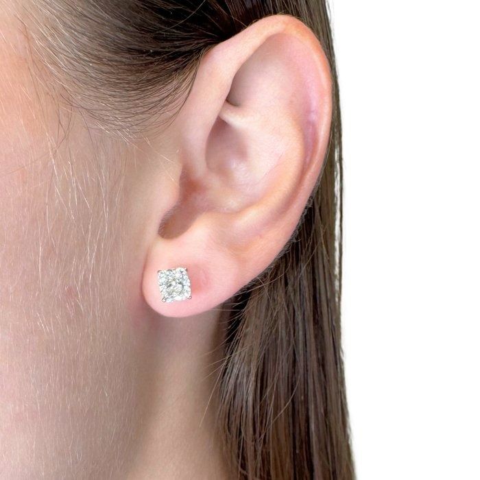 Refined 2.02ct Diamonds Stud Earrings in 18k Rose Gold - IGI Certified