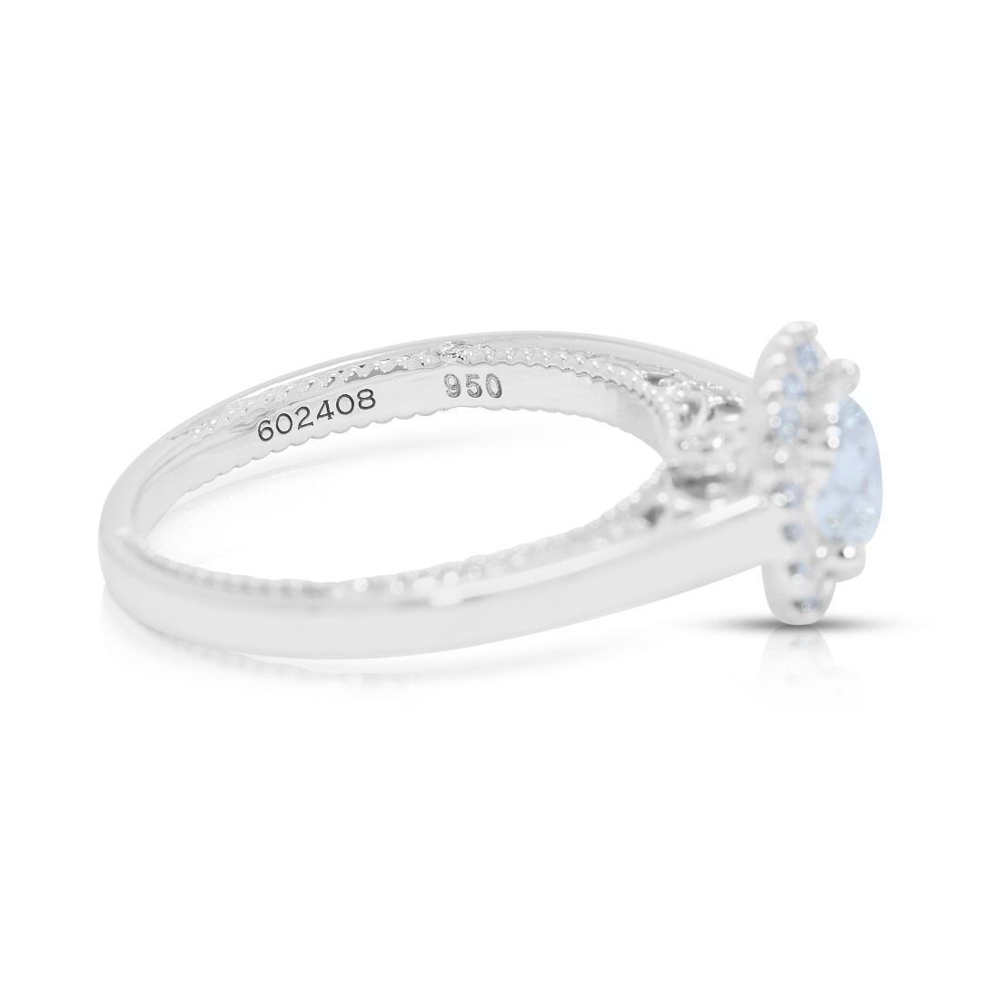 Regal Platinum Ring with 1.01ct Diamond & Sapphire Accents (New-Unworn) - AGS Certified