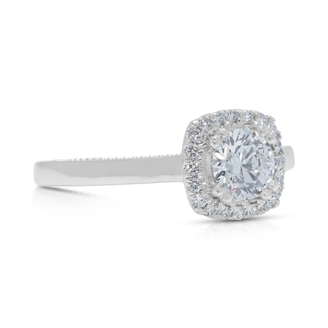 Regal Platinum Ring with 1.01ct Diamond & Sapphire Accents (New-Unworn) - AGS Certified