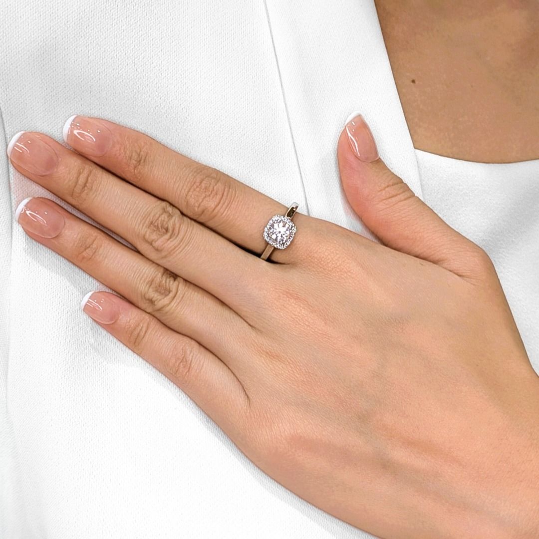 Regal Platinum Ring with 1.01ct Diamond & Sapphire Accents (New-Unworn) - AGS Certified