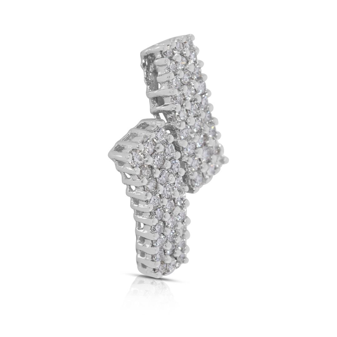 Remarkable 0.81ct Natural Diamonds Pendant in 18K White Gold