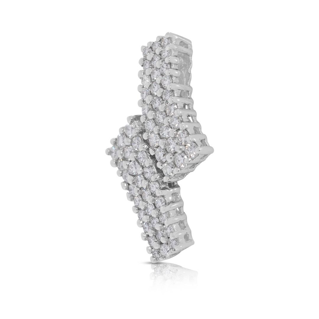 Remarkable 0.81ct Natural Diamonds Pendant in 18K White Gold
