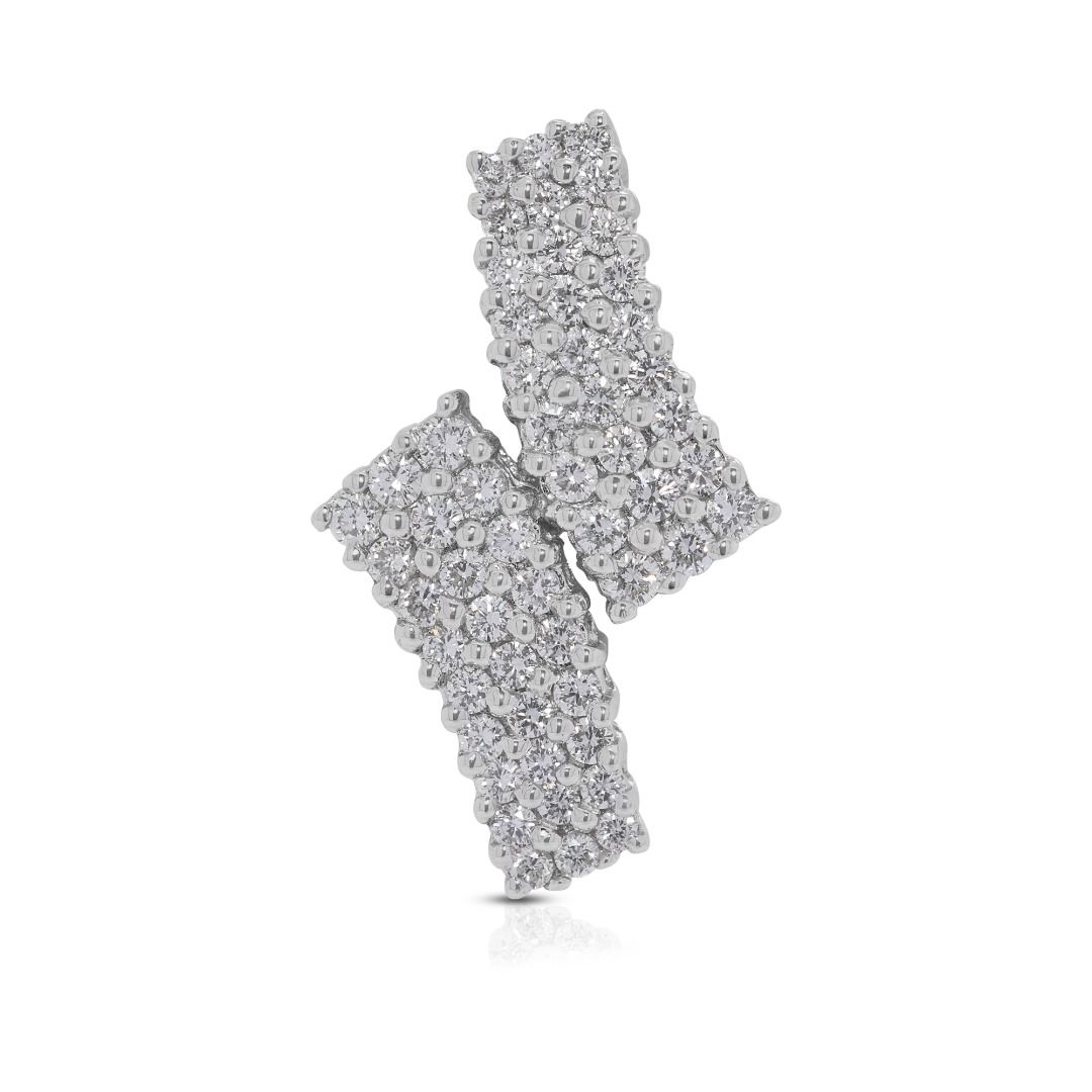 Remarkable 0.81ct Natural Diamonds Pendant in 18K White Gold