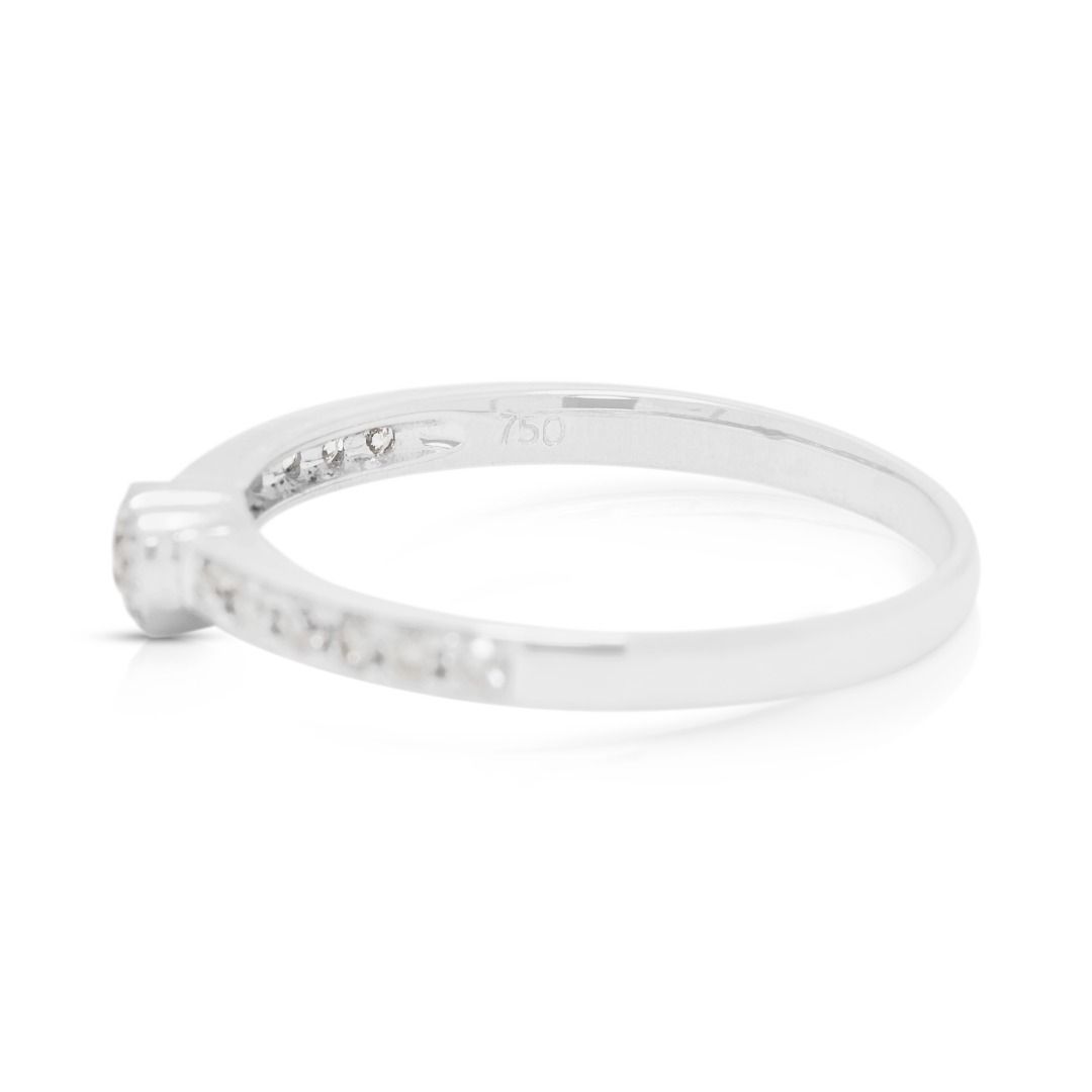 Romantic 0.16ct Diamond Heart Ring in 18K White Gold