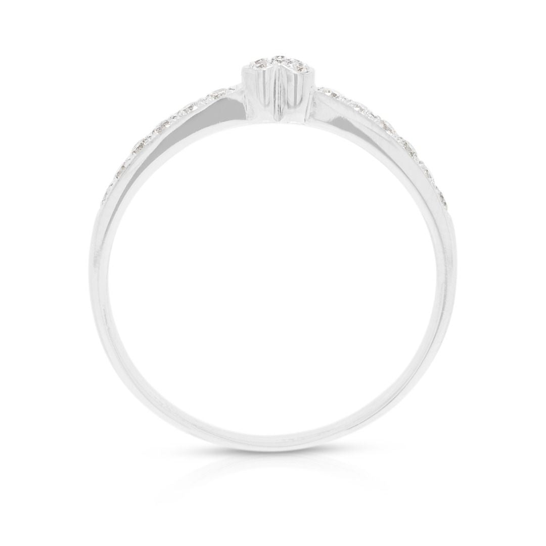 Romantic 0.16ct Diamond Heart Ring in 18K White Gold