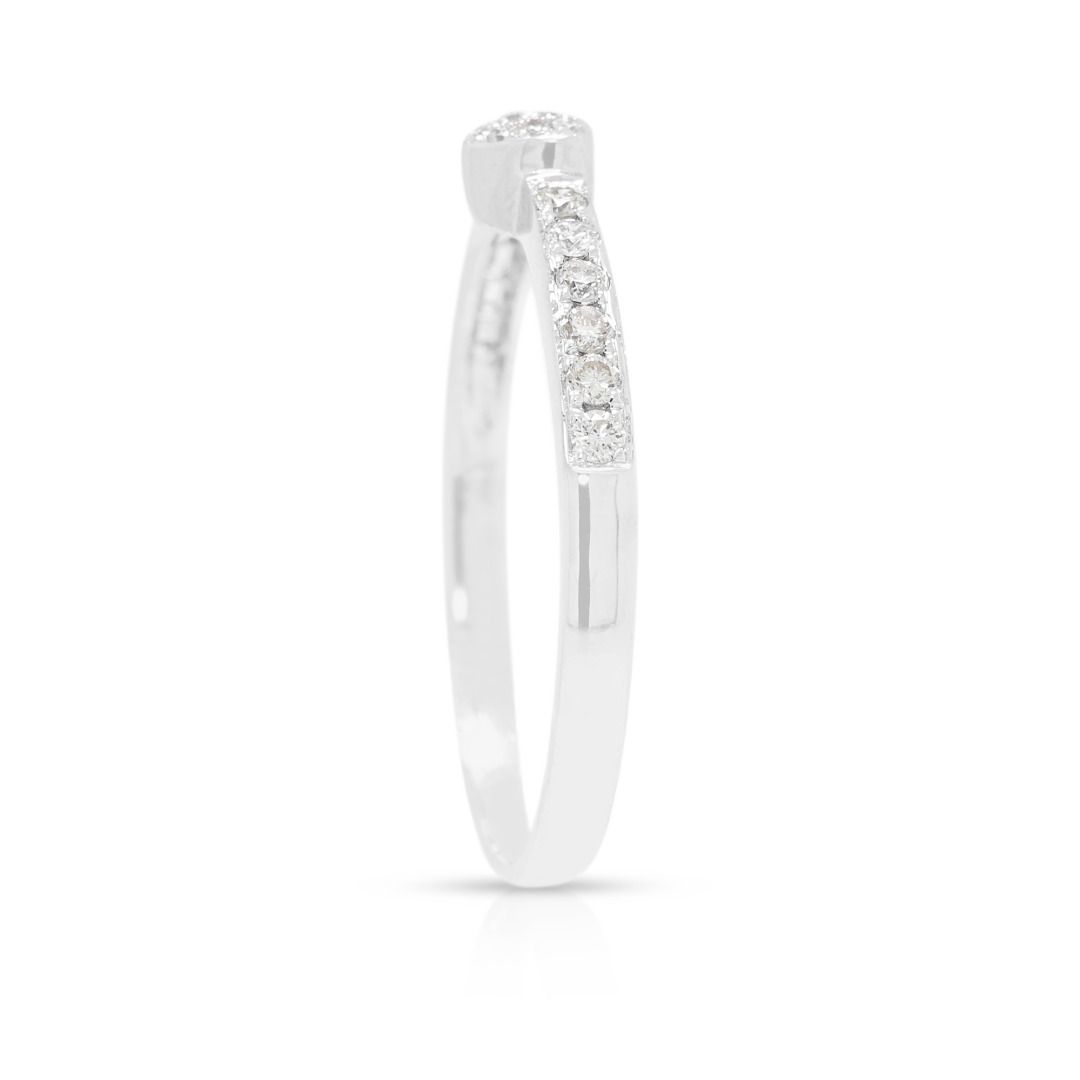 Romantic 0.16ct Diamond Heart Ring in 18K White Gold