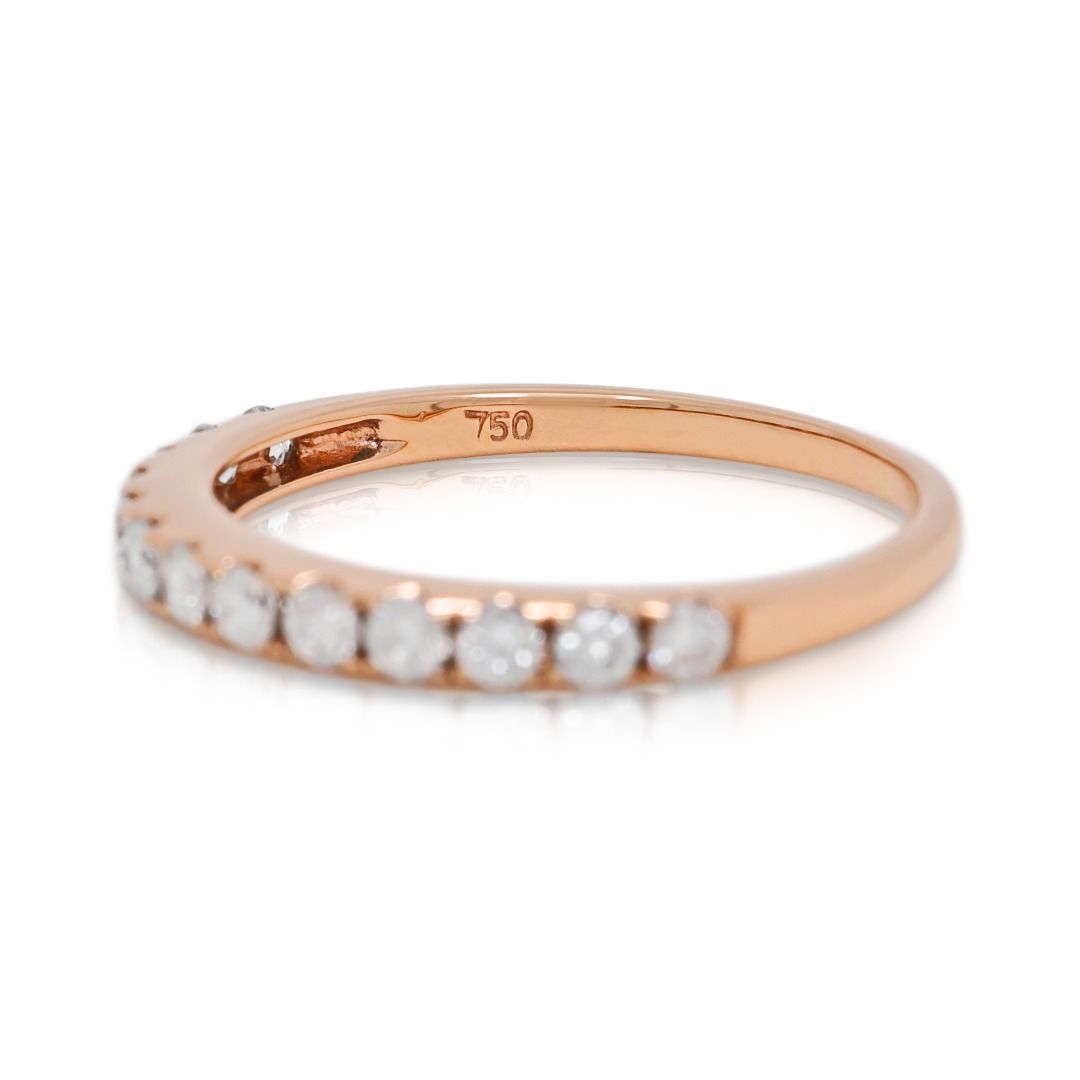Romantic 0.35ct Natural Diamond Half-Eternity Ring in 18K Rose Gold
