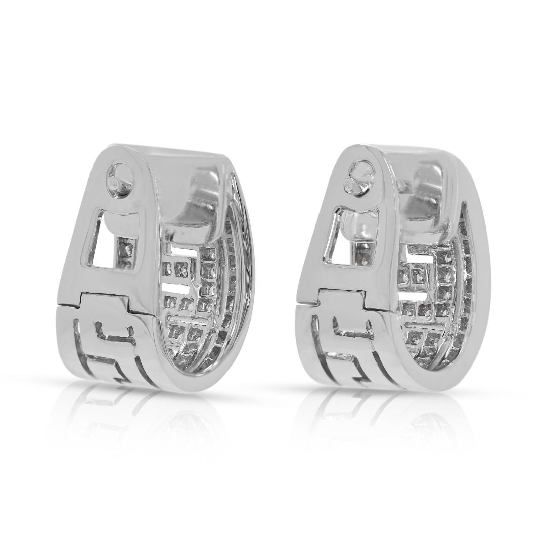 Sculptural 0.51ct Diamond Earrings in 18K White Gold