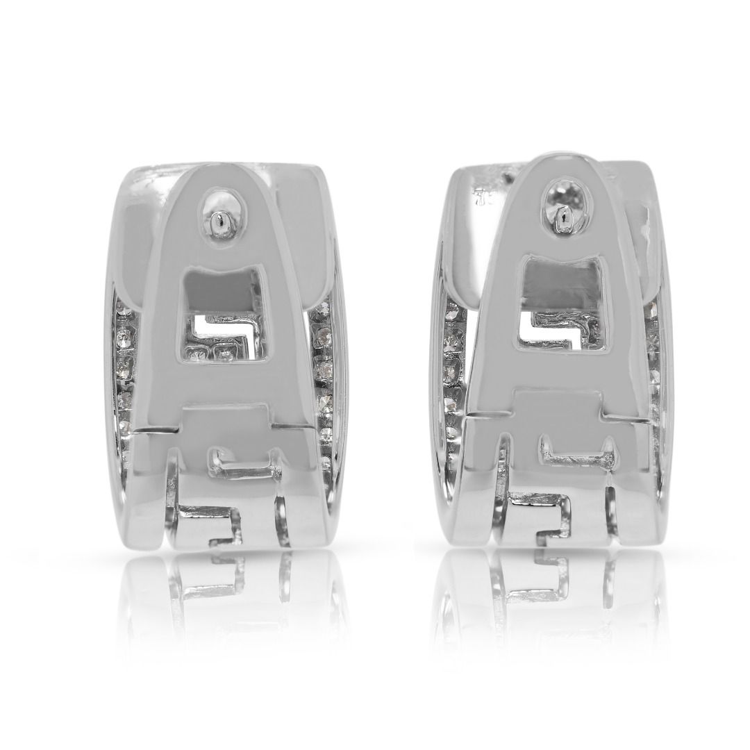 Sculptural 0.51ct Diamond Earrings in 18K White Gold