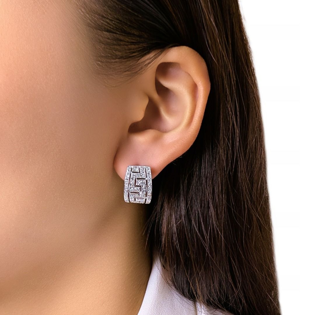 Sculptural 0.51ct Diamond Earrings in 18K White Gold