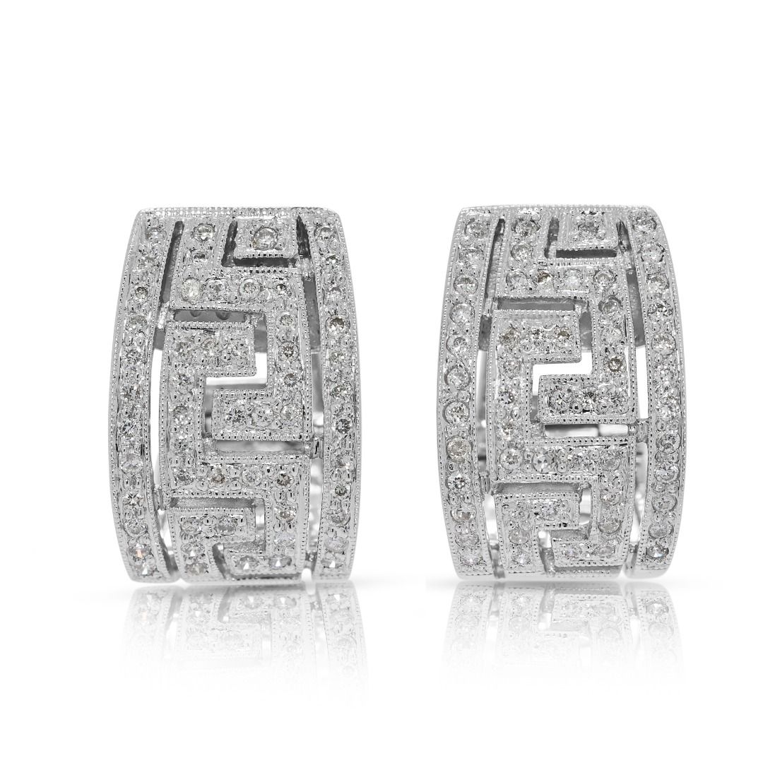 Sculptural 0.51ct Diamond Earrings in 18K White Gold