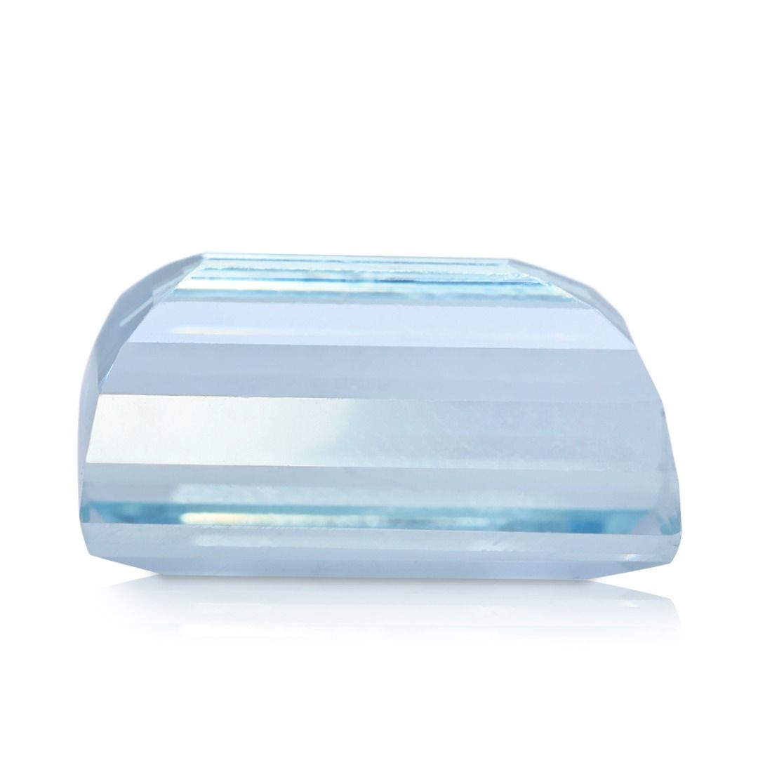 Serene 15.85ct Light Blue Aquamarine Emerald-Cut Loose Gemstone