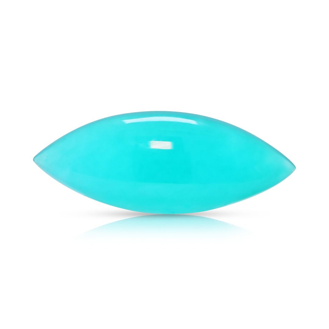 Serene 4.38ct Natural Blue Chalcedony Marquise Cabochon - NGI Certified