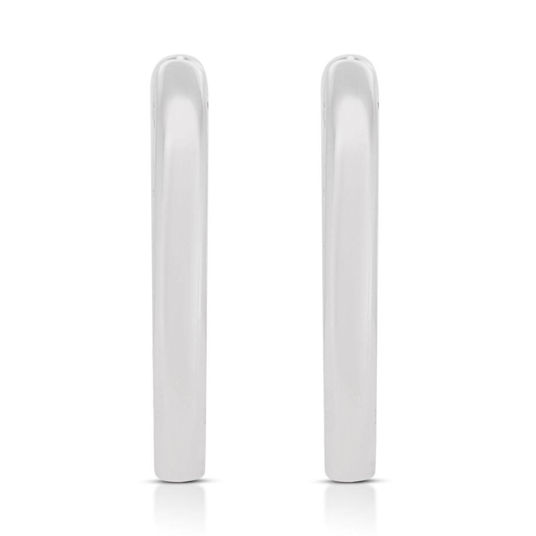 Exquisite 2 carat and 3 points Hoop Diamond Earrings set in 18K White Gold - AIG Certified