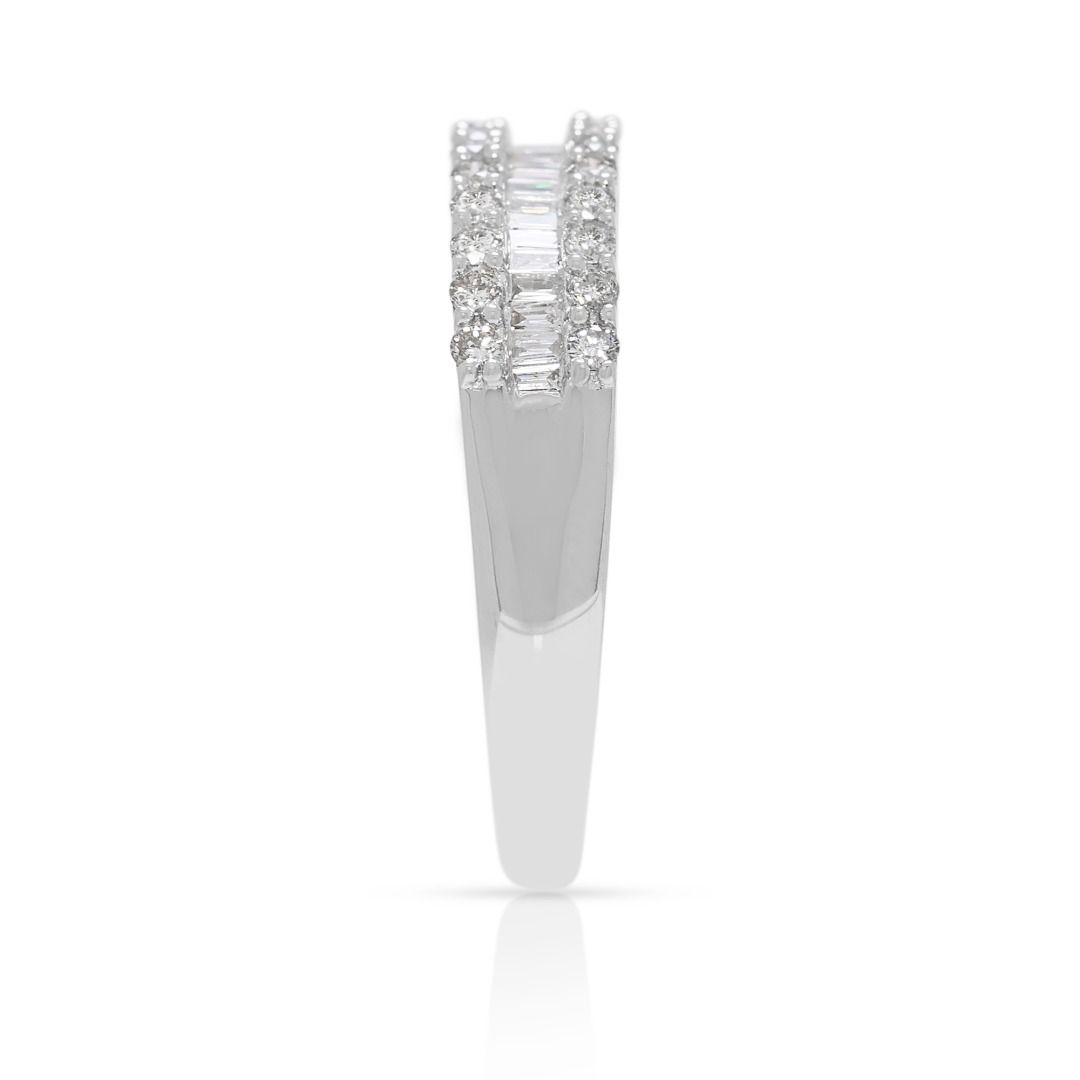 Sleek 0.49ct Diamond Band Ring in 18K White Gold (New)